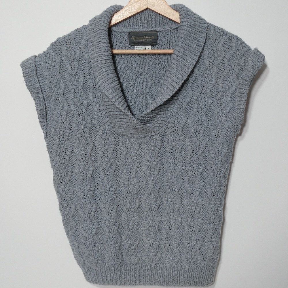 Vintage Women's Sanger Harris Sweater Vest Large Gray